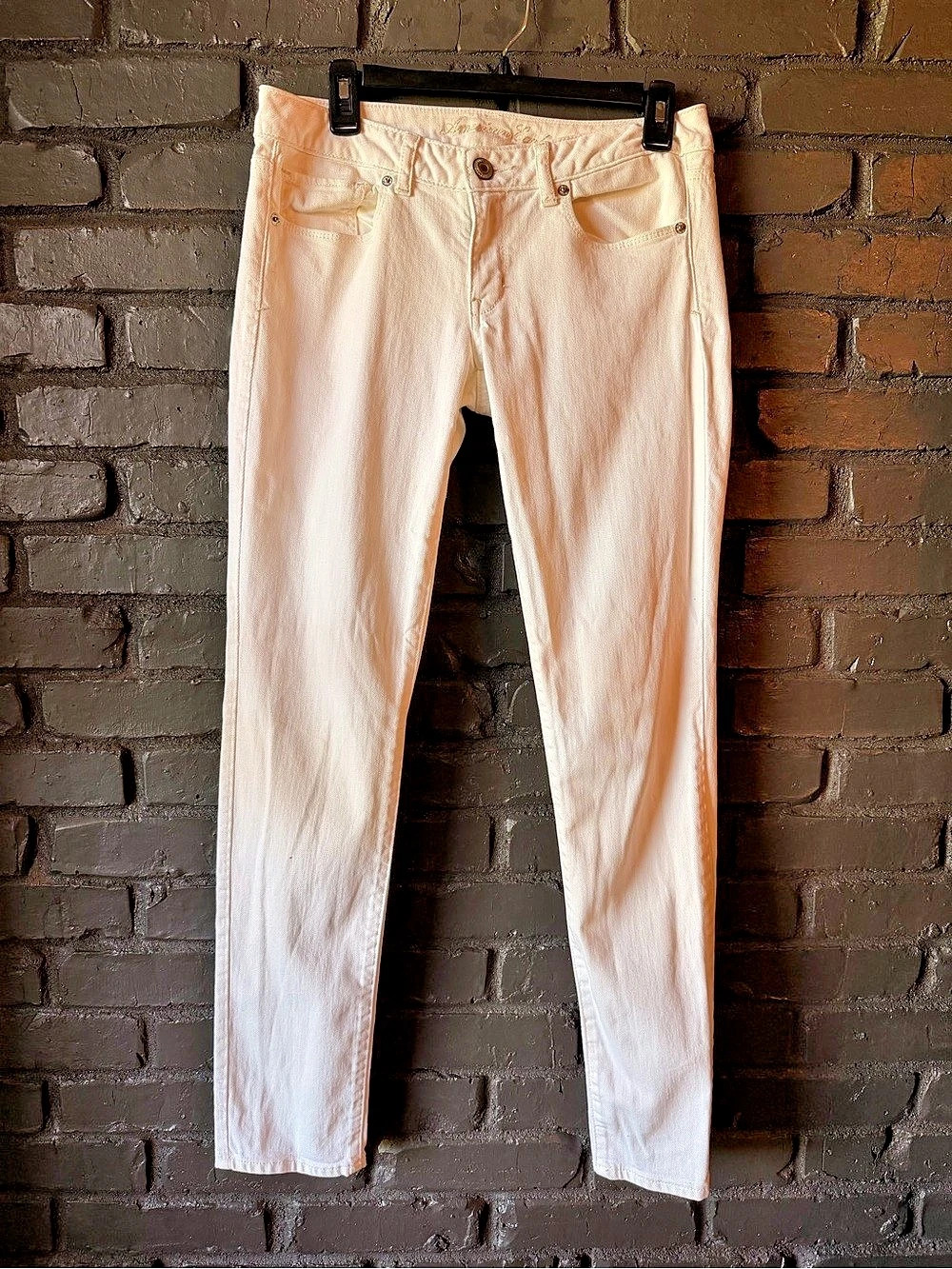 American Eagle Outfitters Jegging Skinny Jeans White Waist 6 Like New